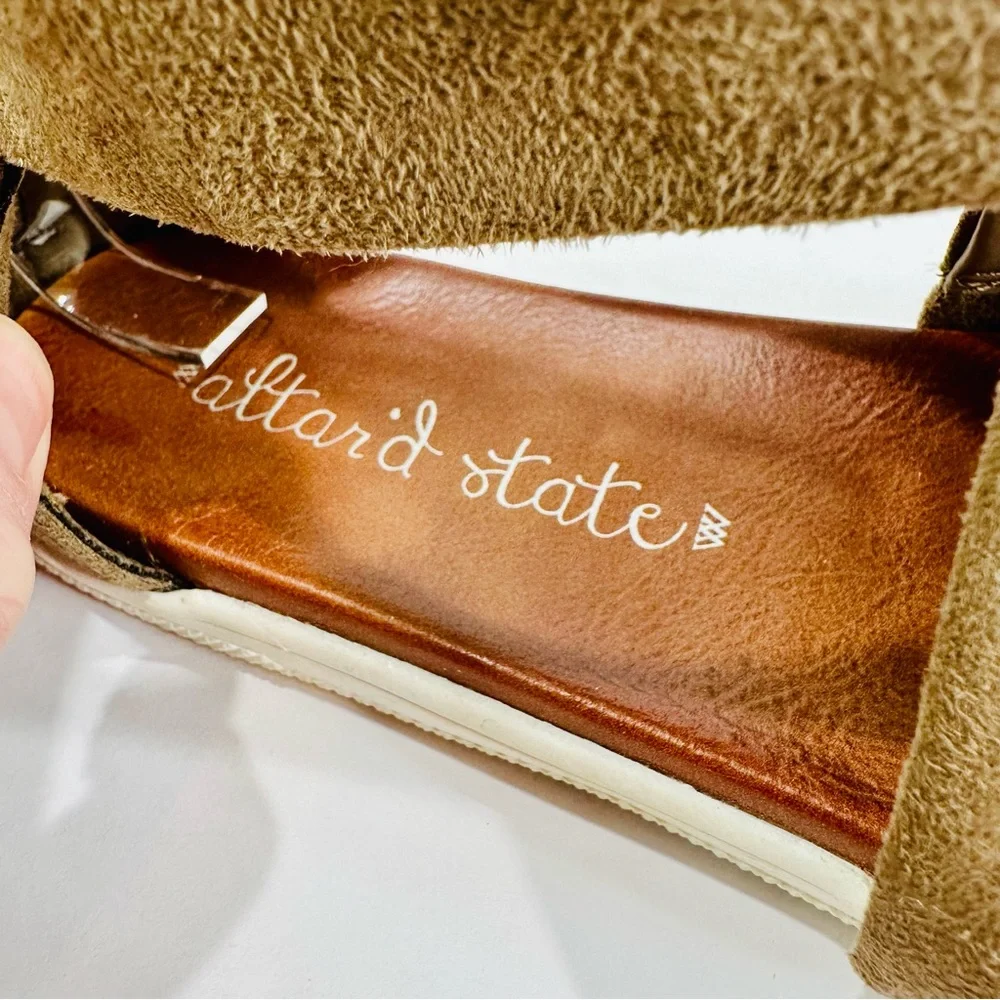 🎀 ALTARD STATE WOMEMS SIZE 9M REAR ZIP MICROFIBER BRUSHED SUEDE STYLE SANDALS - Picture 12 of 14